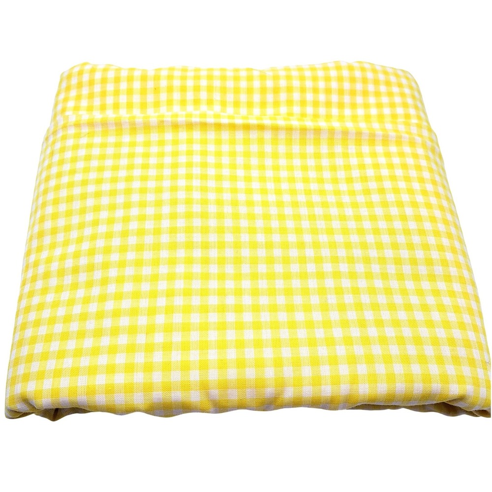 Vintage Yellow Gingham Fabric 4Yards Craft Sewing Quilting Home‎ Decor - Picture 5 of 6